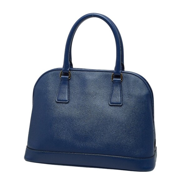 Prada Triangle Logo Plate Handbag in Blue Saffiano Leather for Women - Picture 2 of 15